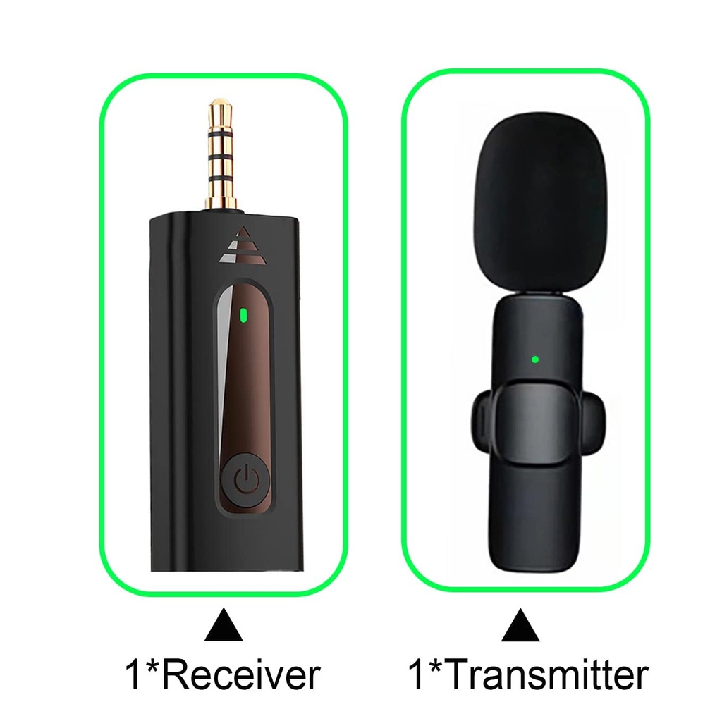 K35 Wireless Collar Microphone for Vlogging Interview Live Streaming YouTube Compatible with BT Speakers, DSLR Camera