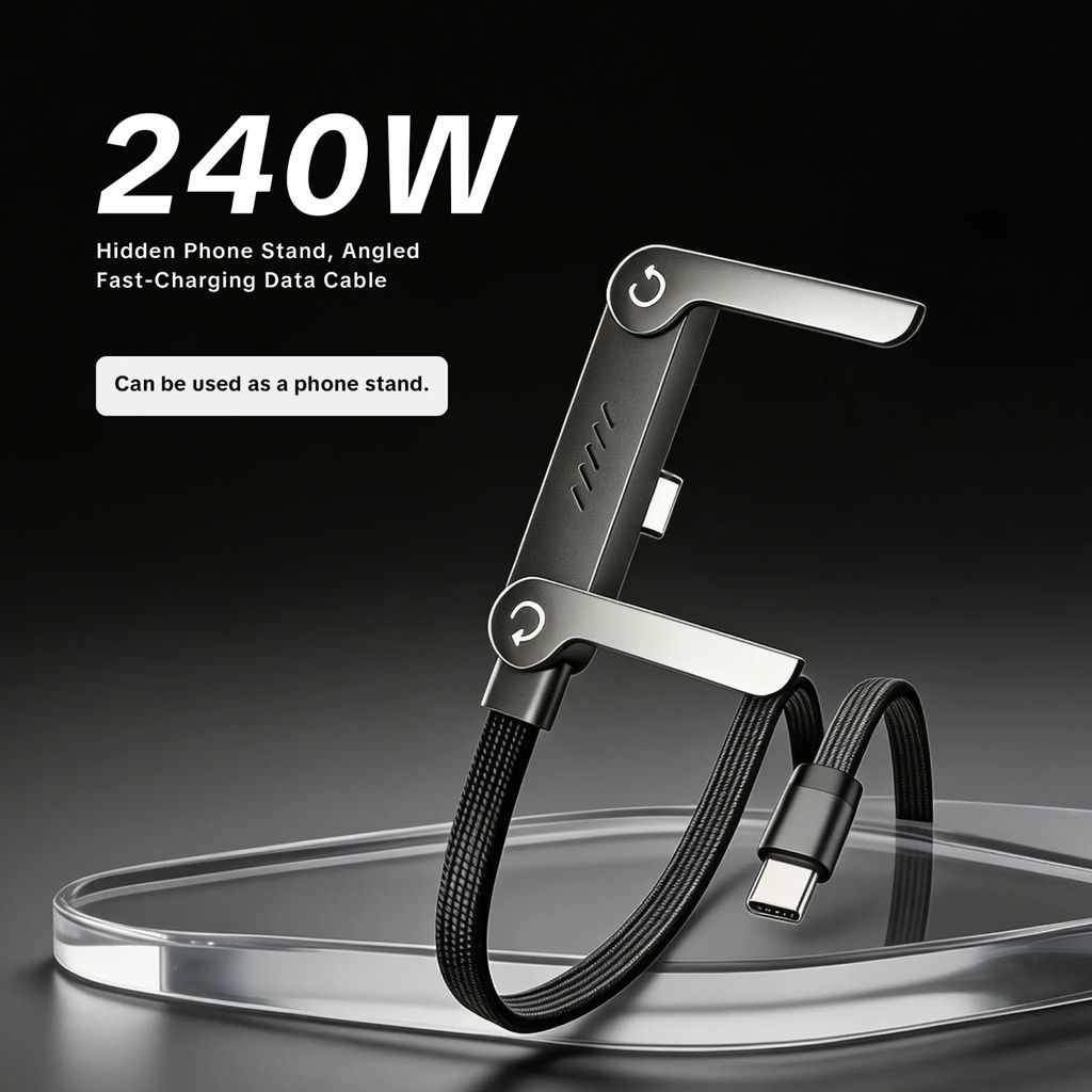 3 in 1 Fast Charging  Type-c TO Type-c Cable 240W with Stand