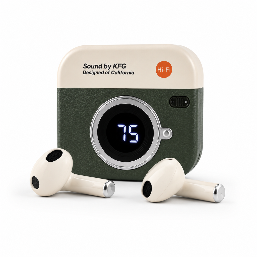 Q86 Retro Camera Design TWS Bluetooth Earbuds