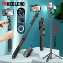K-28 Long Video Stand Cum Selfie Stick Tripod with Remote - 360° Rotation Phone Stand with Wireless Remote Control,  with light