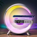 Smart Table Lamp with Wireless Charger, App Control,Sunrise WakeUp Light, RGB Lamp, Clock, Alarm, Mini Bluetooth Speaker, Dimmable Night Light Lamp Alarm Clock G63