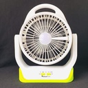 JOYKALY YG-729 Portable Rechargeable LED Light AC/AD Electronic Fan with 6" inches High Speed Blade