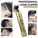Rechargeable Vintage T9 Hair Clipper & Beard Trimmer | Cordless Stainless Steel Men's Grooming Kit with USB Charging