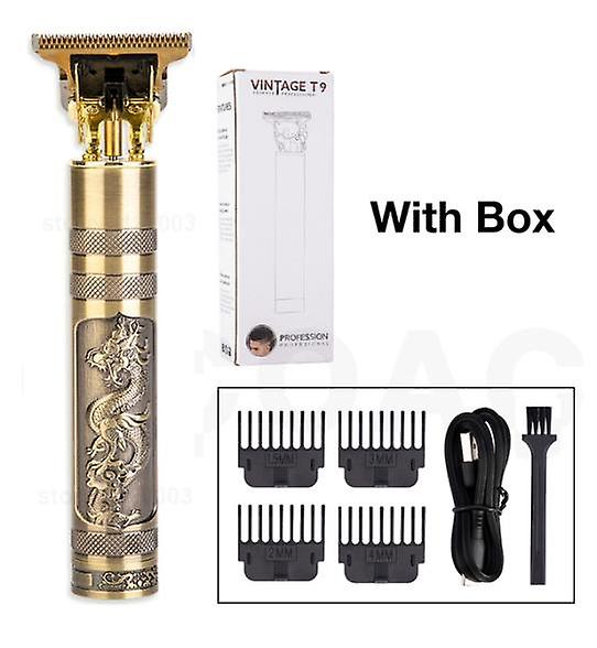 Rechargeable Vintage T9 Hair Clipper & Beard Trimmer | Cordless Stainless Steel Men's Grooming Kit with USB Charging