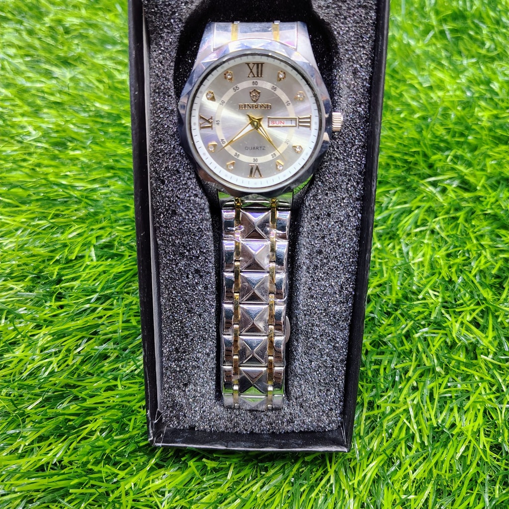 BINBOND 2521 Luxury Brand Luminous Quartz Watch For Men (silver)
