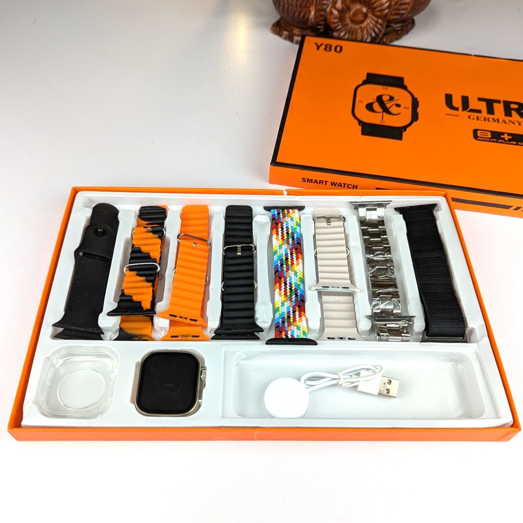 Y80 Ultra Smartwatch With 8 Strap