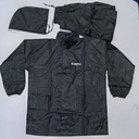 100% Water proof High quality Rain Coat With Pant. (Happylon) Black