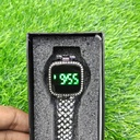 New Trend Fashion Steel Chain Diamond Women Watch Full Diamond Touch Screen LED Water Diamond Bracelet Watch (black)