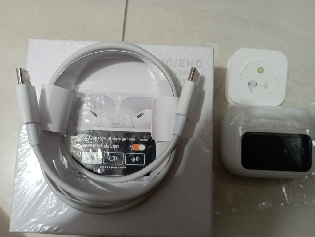 ANC Earbuds Touch Screen Display (White)