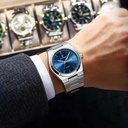 POEDAGAR 930 Men's New Luxury Luminous Date Week Stainless Steel Quartz Watch For Men (Butterfly Lock)