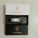 POEDAGAR 930 Men's New Luxury Luminous Date Week Stainless Steel Quartz Watch For Men (Butterfly Lock)