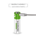 [Original] USB Type-C Fast Charging Rechargeable Battery AA  1.5V (4 piece Battery)