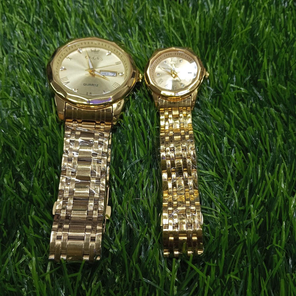 Olevs  Stainless Steel fashionable  Couple watches Full Golden