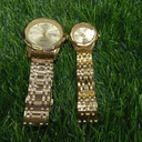 Olevs  Stainless Steel fashionable  Couple watches Full Golden