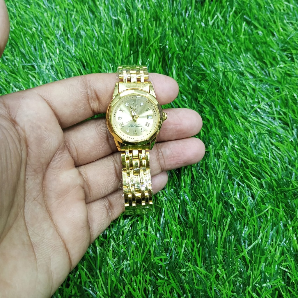 Olevs  Stainless Steel fashionable  Couple watches Full Golden