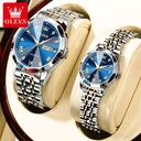 Olevs  Stainless Steel fashionable  Couple watches (Navy Blue)