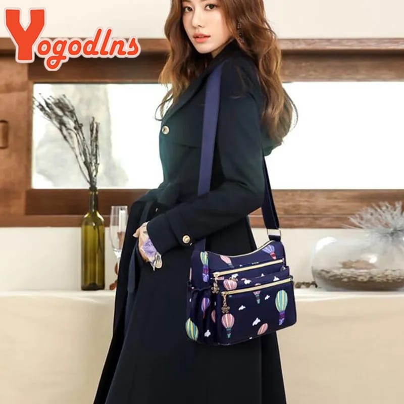 Korean sports travel shoulder bag  (Blue)