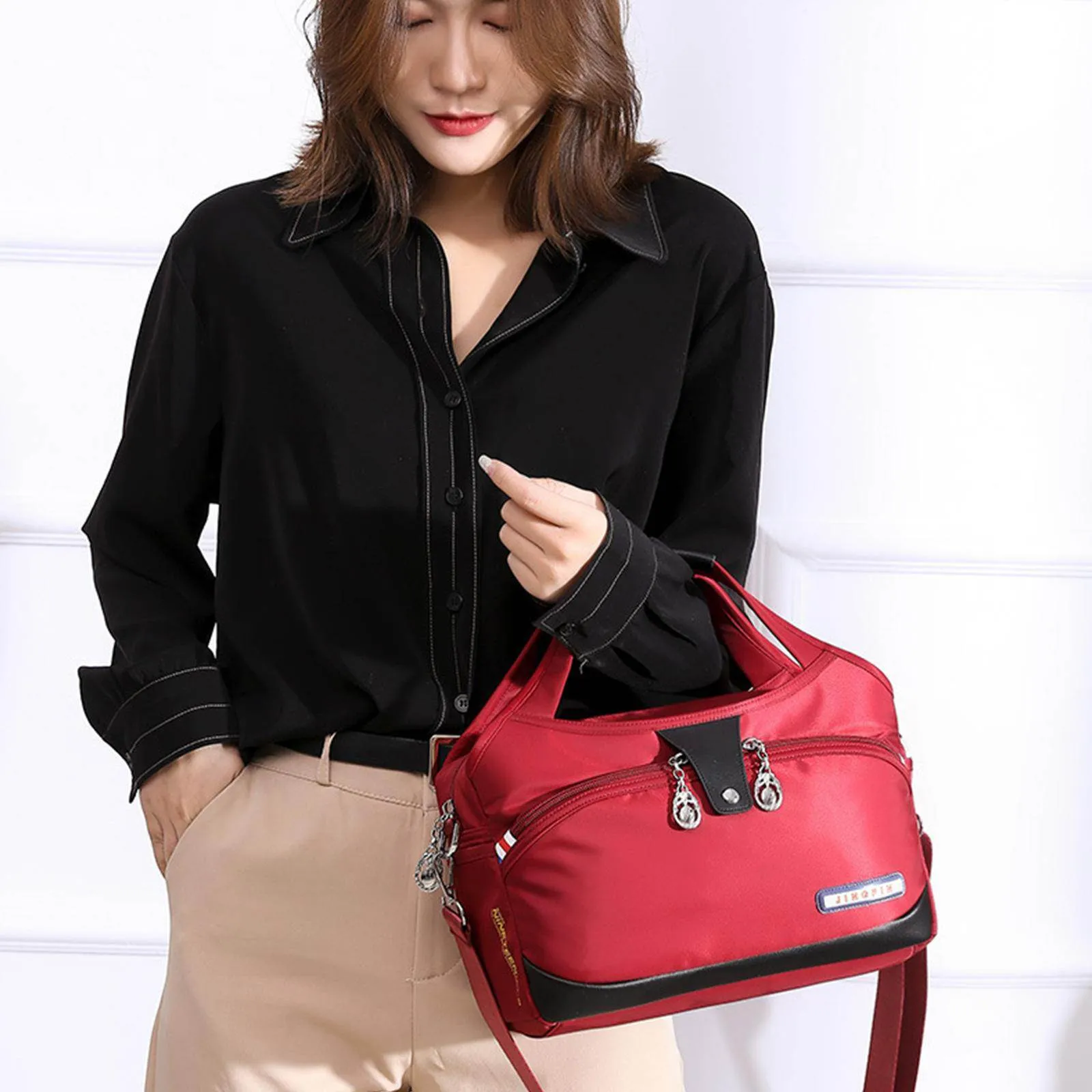 Large Capacity Waterproof Anti-theft Fashion (maroon)