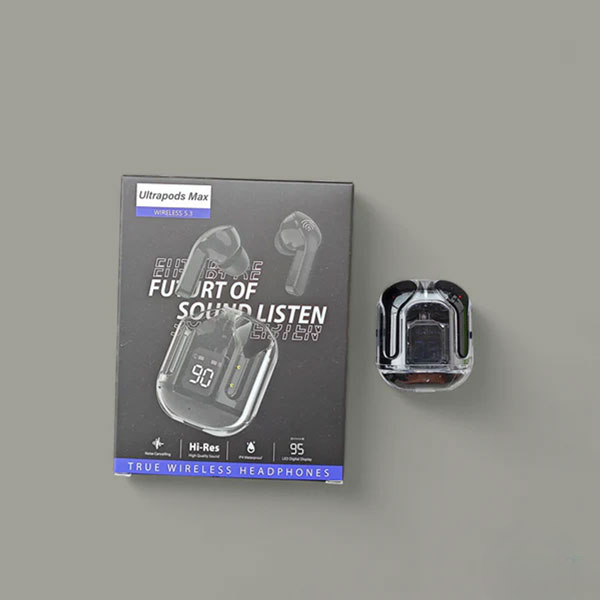 Ultrapods Max True Wireless Earbuds with Display Transparent Design, Bluetooth 5.3