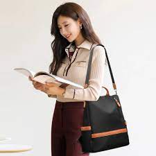 Women Large Capacity Outdoor Tote Bag ( Orrange/ black)