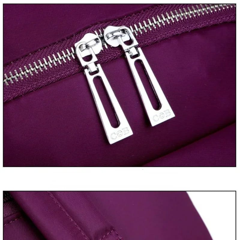 Nylon Backpack Durable Waterproof Casual Shoulder Bag (purple)
