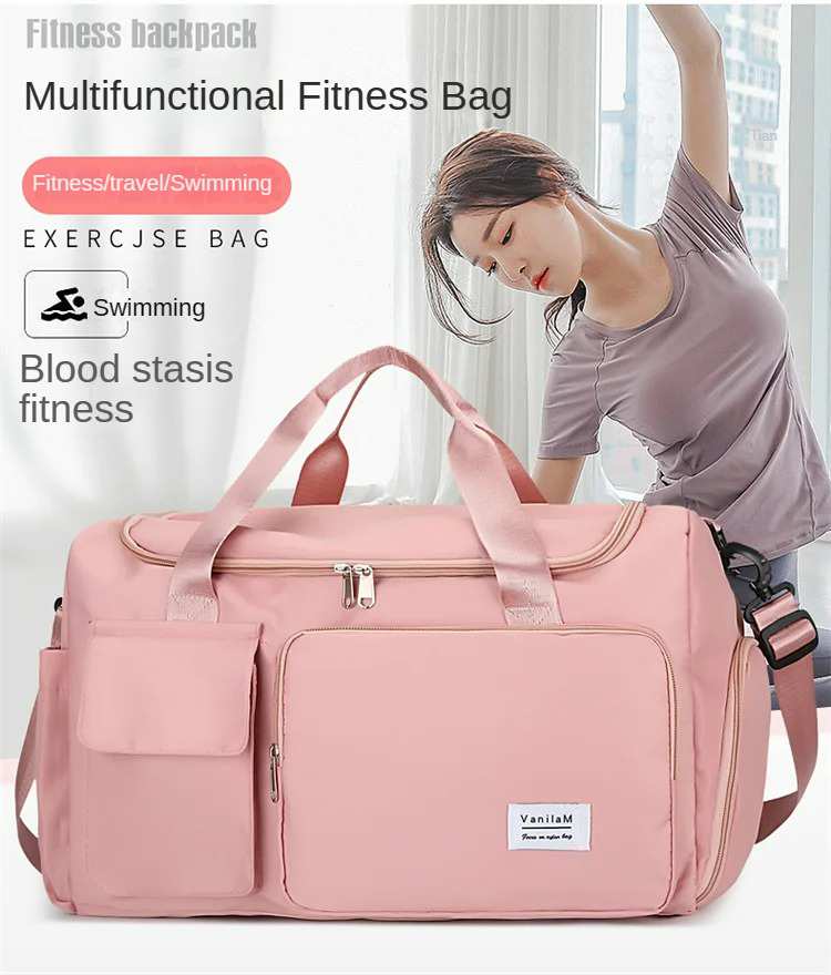 Fashionable Large Capacity Travel & Gym Bag - Pink
