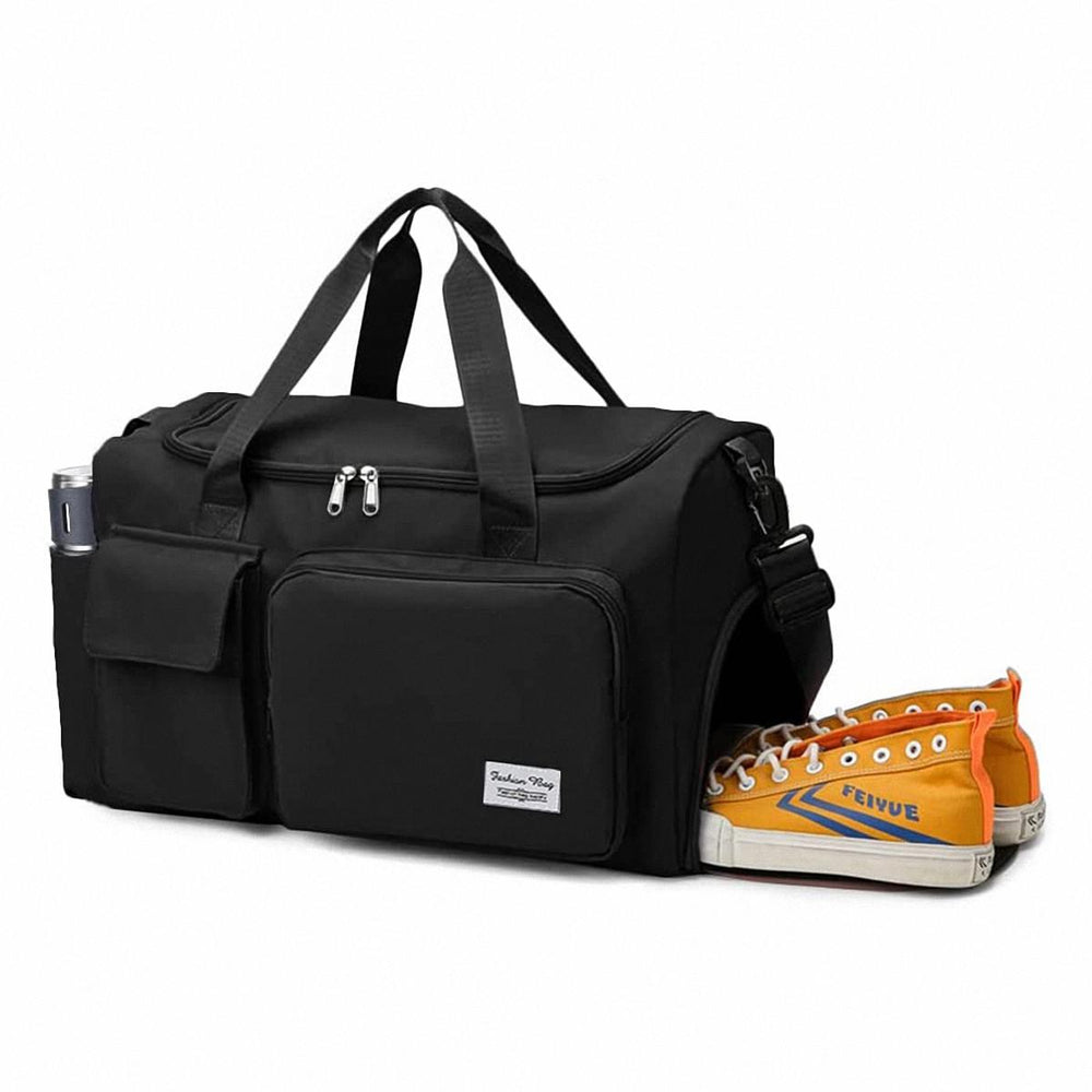 Fashionable Large Capacity Travel & Gym Bag - Black