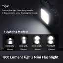 Multi-functional Outdoor Keychain Light with 800Lm COB and 3 Lighting Modes, for Camping, Hiking and Emergencies