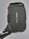 USB charging sport sling Anti-theft shoulder bag (brown shape )