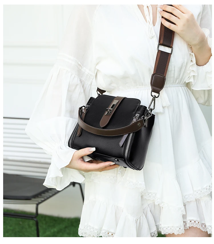 High-quality Messenger Bags For Women Luxury Crossbody Shoulder Bags Female(Black)