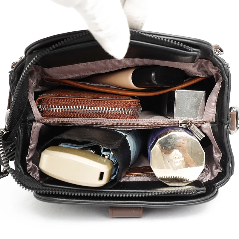 High-quality Messenger Bags For Women Luxury Crossbody Shoulder Bags Female(Black)