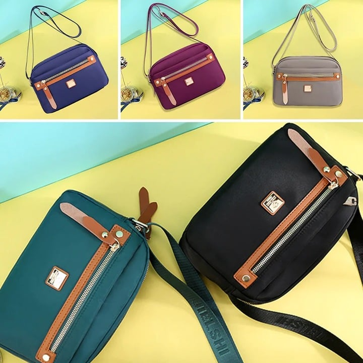 Nylon Fashion Cross-body Bag Lightweight Portable Shoulder Bag (maroon)