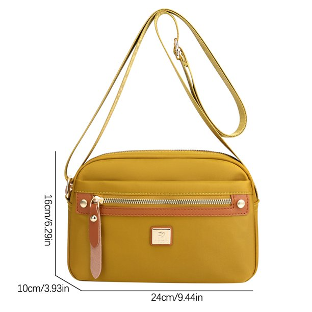 Nylon Fashion Cross-body Bag Lightweight Portable Shoulder Bag (golden)