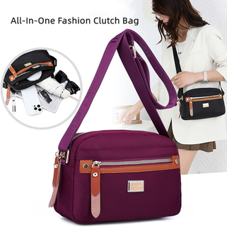 Nylon Fashion Cross-body Bag Lightweight Portable Shoulder Bag (purple)