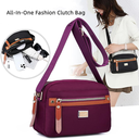 Nylon Fashion Cross-body Bag Lightweight Portable Shoulder Bag (purple)