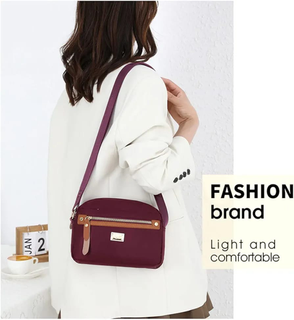 Nylon Fashion Cross-body Bag Lightweight Portable Shoulder Bag (purple)