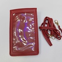 Women's PU Leather Phone Holder With Neck Strap Wallets Touch Screen Bags(Red)
