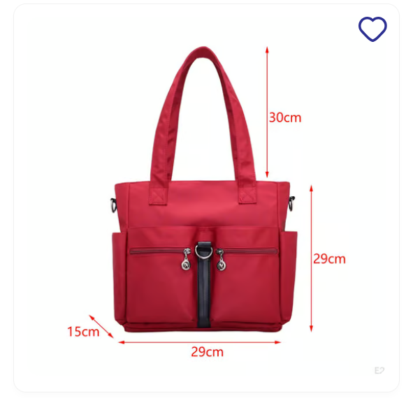 Women Casual Large Capacity Waterproof Oxford Cloth Bag (maroon)