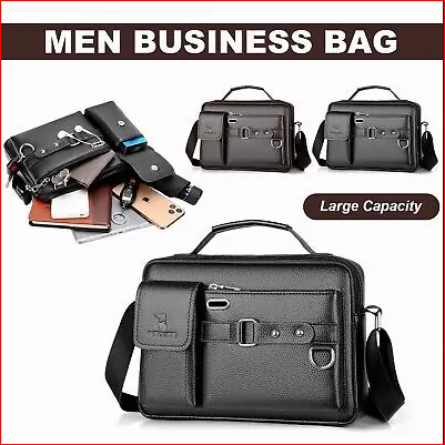 Men's Pu Leather Shoulder Bag (Black shape)