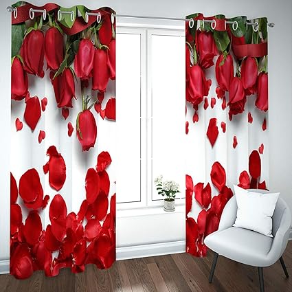 2 Piece 3D Print Premium curtain