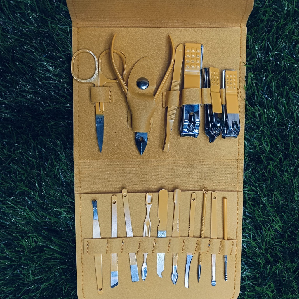 Professional Blue Stainless Steel Nail Clipper Kit & Manicure Set – Multi-Functional Travel Grooming Pedicure Tools for Hand, Foot & Facial Care