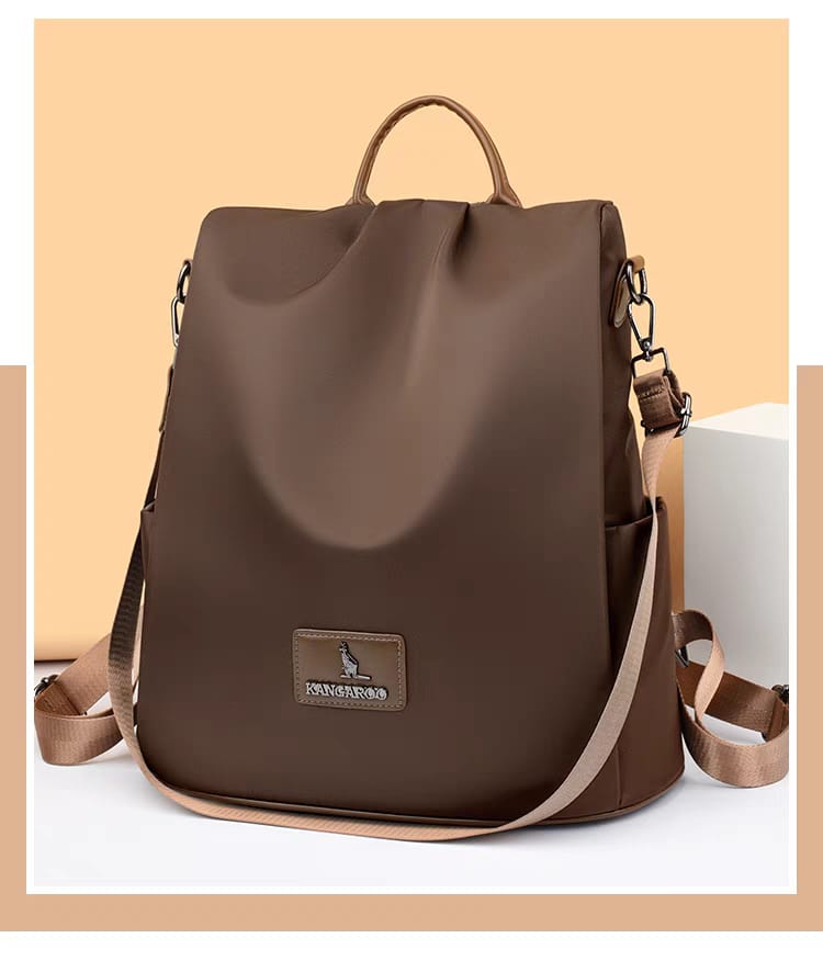 New Texture Oxford Cloth Women’s Backpack (Coffee)
