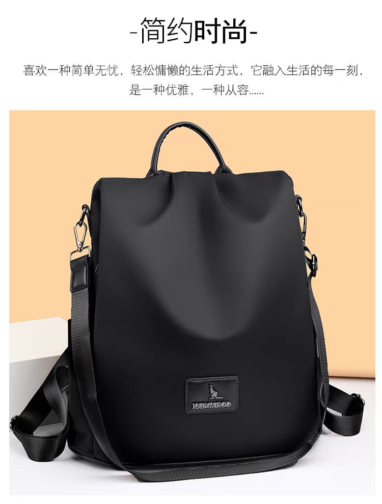 New Texture Oxford Cloth Women’s Backpack(Black)