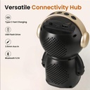 Wrader X808 Wireless Stereo Woofer Bass Cute Gift Astronaut Loud Portable Creative Active Bass Rgb Light Bluetooth Speaker