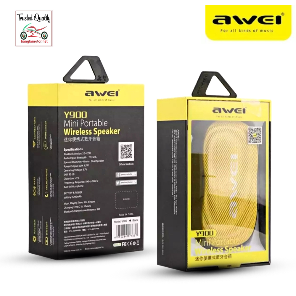 Awei Y900 Mini Wireless Speaker 4.5W (6 Months  Warranty)