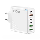 160W Super Fast Multi-Adapter: Ultimate GaN Charger with 6 Ports & Lightning Cable