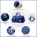 Fashionable Large Capacity Travel & Gym Bag - Blue