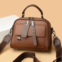 High end ladies' handbag multi-layer large capacity commuting bag(Coffee)
