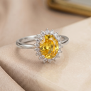 Luminous Embrace  Brilliant Center Stone with Twisted Band Womens Ring