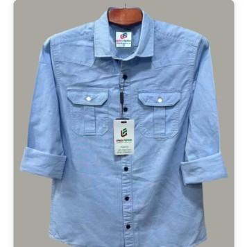 Double Pocket  shirt for men(sky)